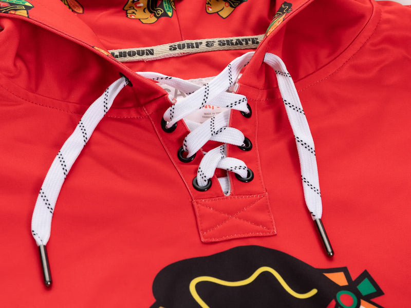 Chicago Blackhawks Hockey Lace Hoodie-4