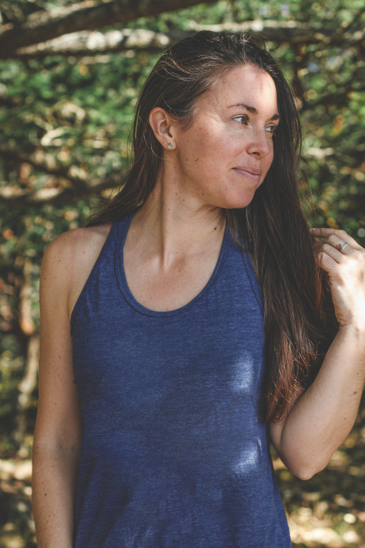 Women's Racerback Eco Tank Top - Blank Apparel - Heather Navy-1