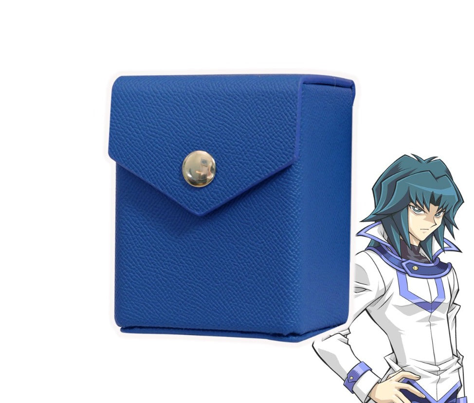 Blue - Hard Shell - Textured Leather - Deck Box - With Belt Loop-1