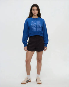 Framed Haitian Blooms Oversized Crop Crew-2
