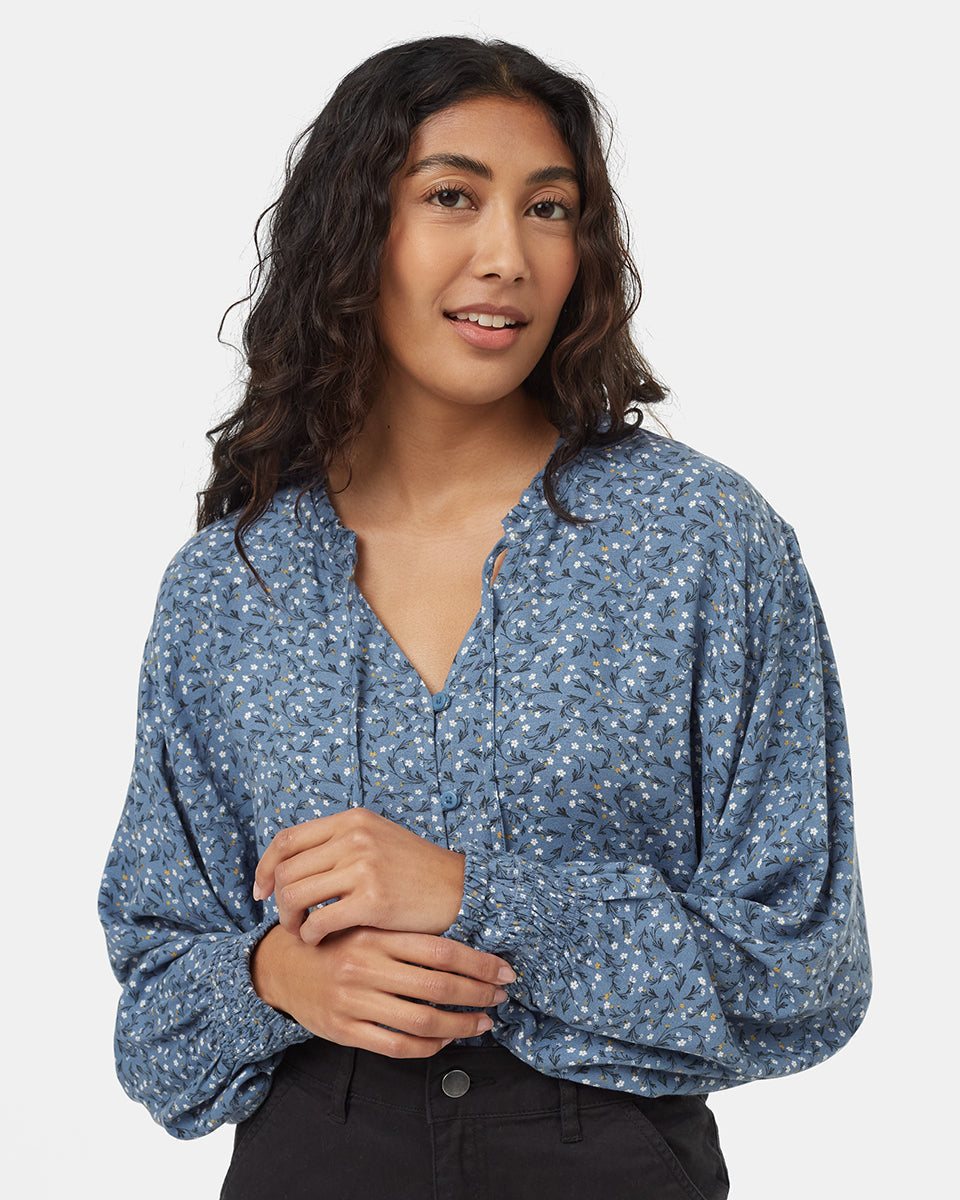 EcoWoven Crepe Smocked Blouse-4
