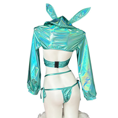 Anime Bunny Girl Style Neo Chrome Swimwear Sexy Bikini Cosplay Lingerie-12