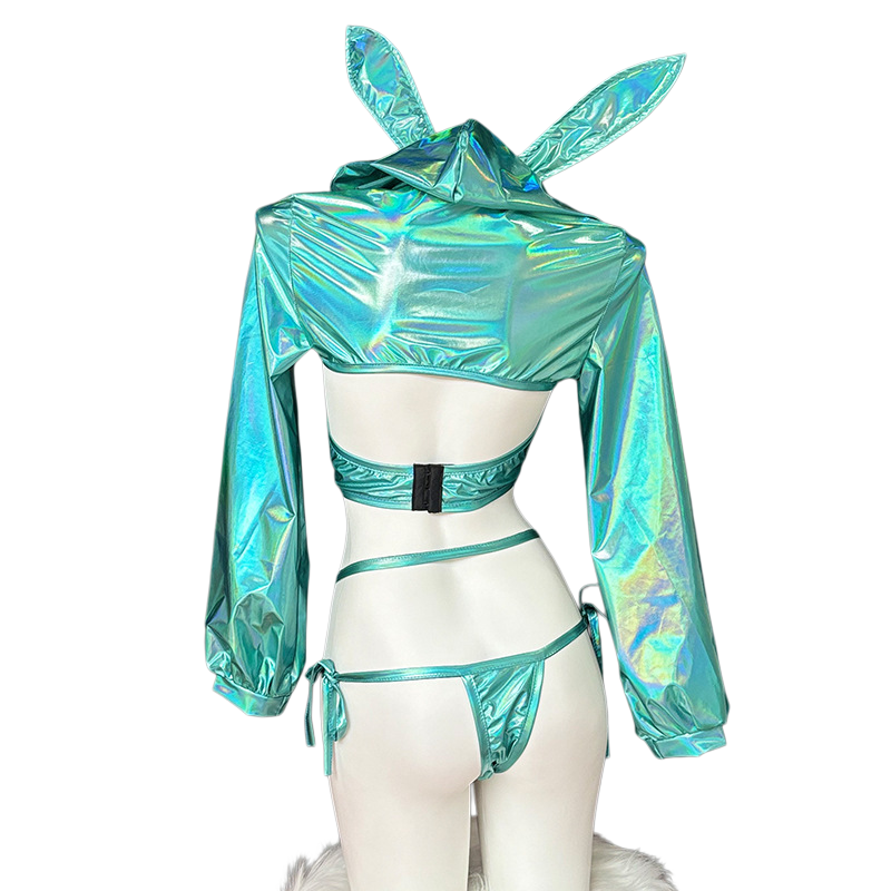 Anime Bunny Girl Style Neo Chrome Swimwear Sexy Bikini Cosplay Lingerie-12