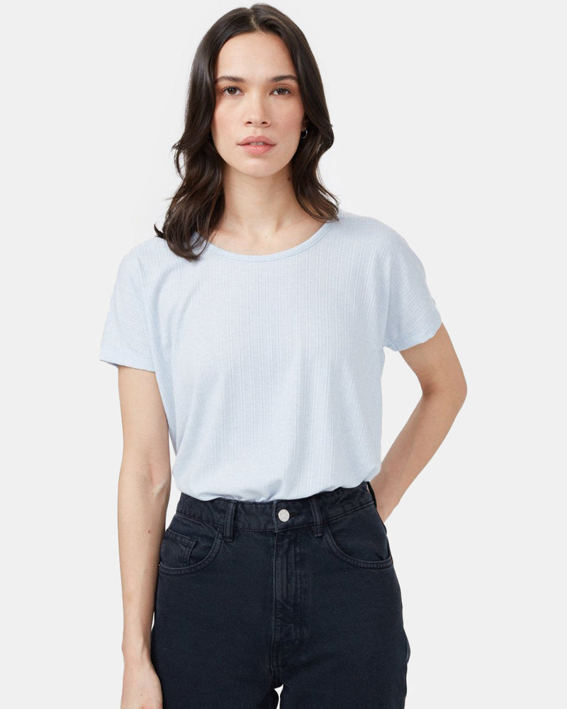 Ribbed Scoop Neck T-Shirt-2