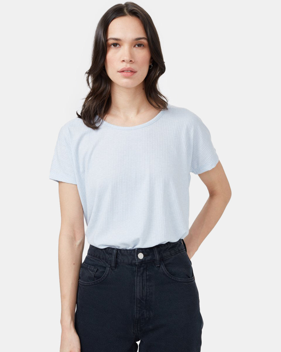 Ribbed Scoop Neck T-Shirt-2