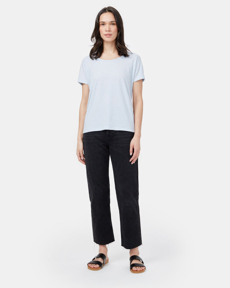 Ribbed Scoop Neck T-Shirt-1