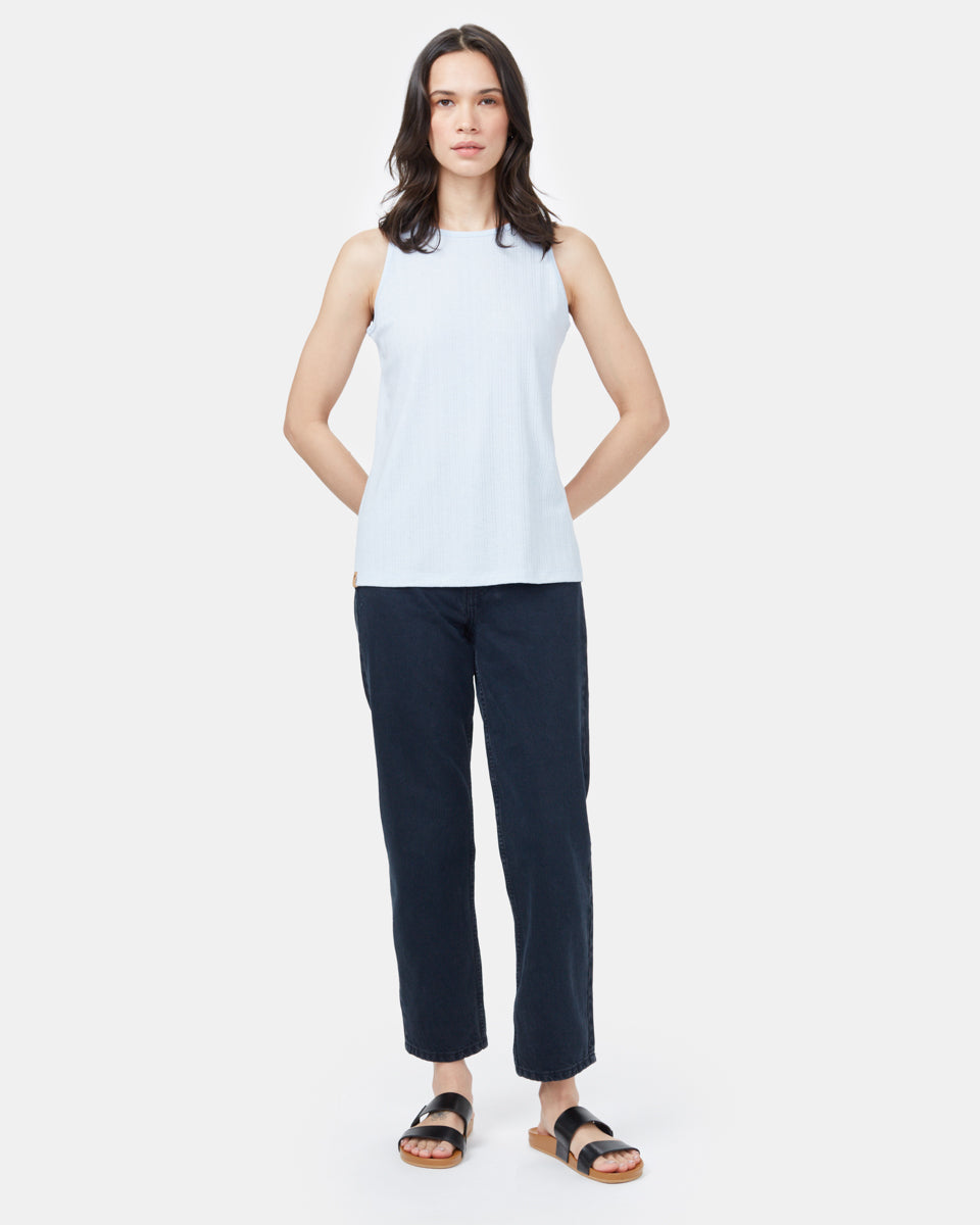 Ribbed High Neck Tank-1