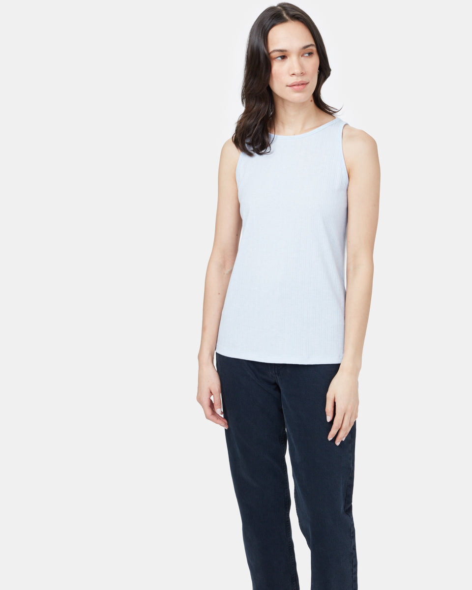 Ribbed High Neck Tank-2