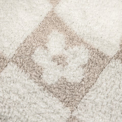 Blushing Beige & White Flower Power Print Toddler Blanket-8