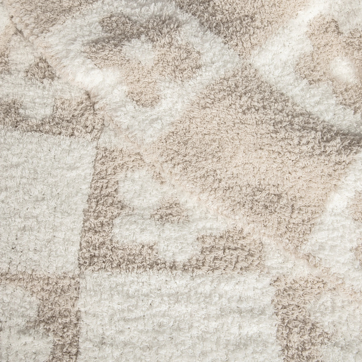 Blushing Beige & White Flower Power Print Toddler Blanket-6
