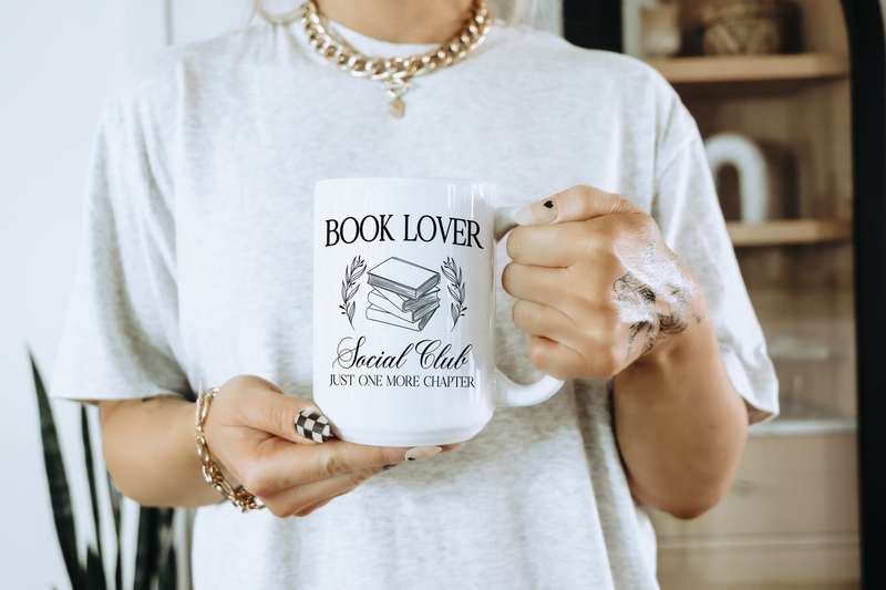 Book Lover Social Club Ceramic Mug | Bookish | Book Mug-1