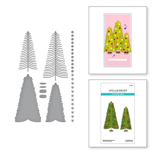 Bottle Brush Trees Duo Etched Dies from the Classic Christmas Collection-2