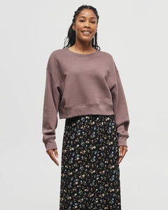 TreeFleece Oversized Cropped Crew-1