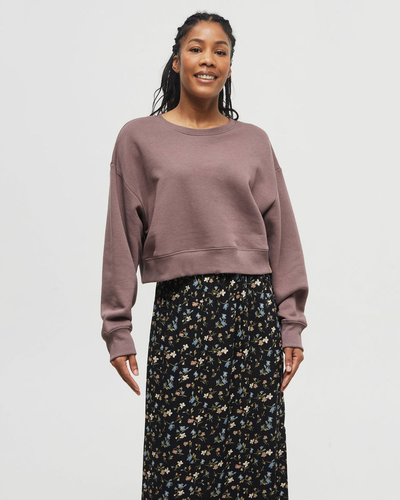 TreeFleece Oversized Cropped Crew-1