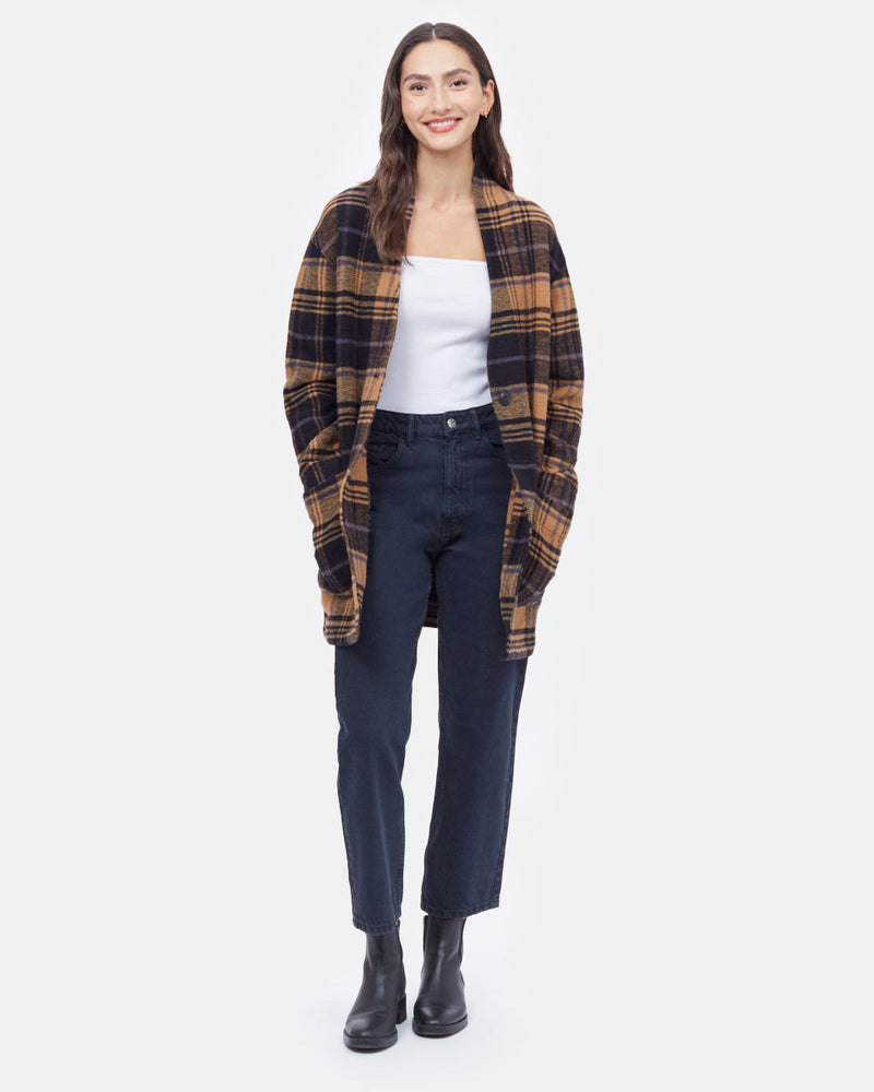 Flannel Cocoon Cardigan-1