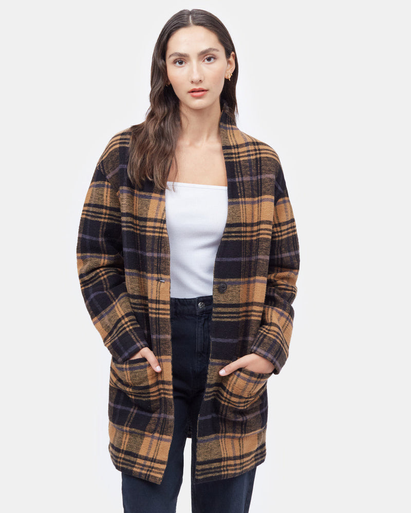 Flannel Cocoon Cardigan-2