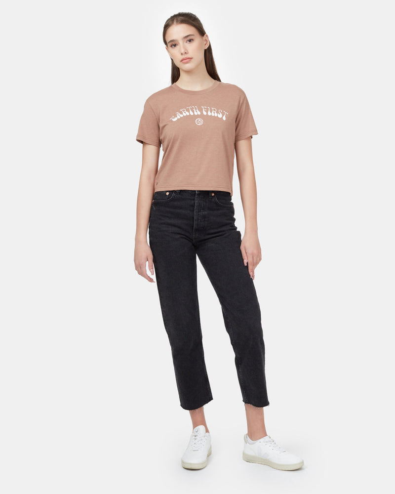 Earth First Cropped T-Shirt-2