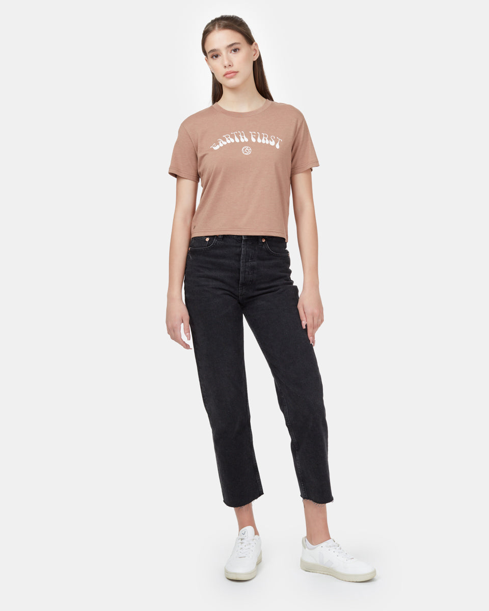 Earth First Cropped T-Shirt-2