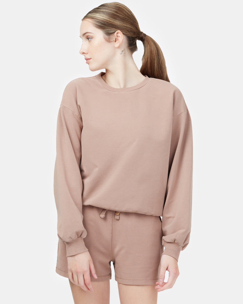 French Terry Balloon Sleeve Crew-1