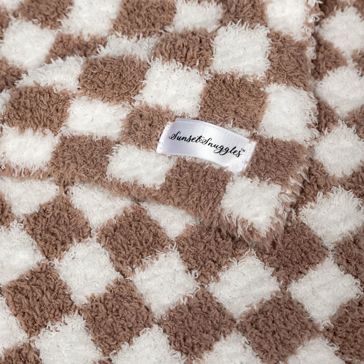 Chocolate Milk & White Check Print Lovey-5
