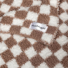 Chocolate Milk & White Check Print Lovey-5