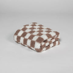 Chocolate Milk & White Check Print Lovey-6