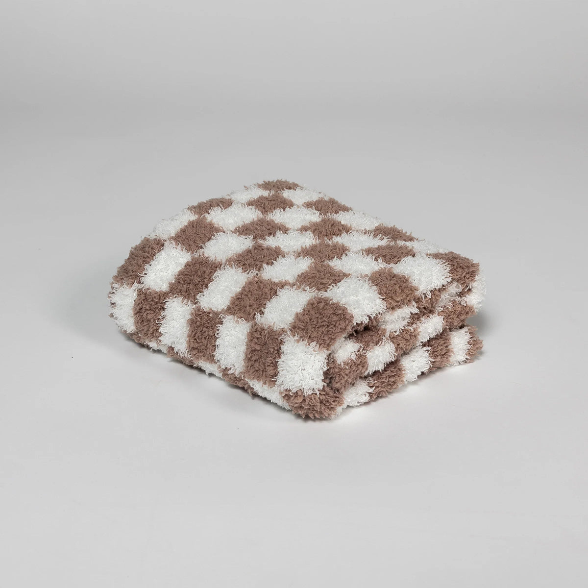 Chocolate Milk & White Check Print Lovey-6