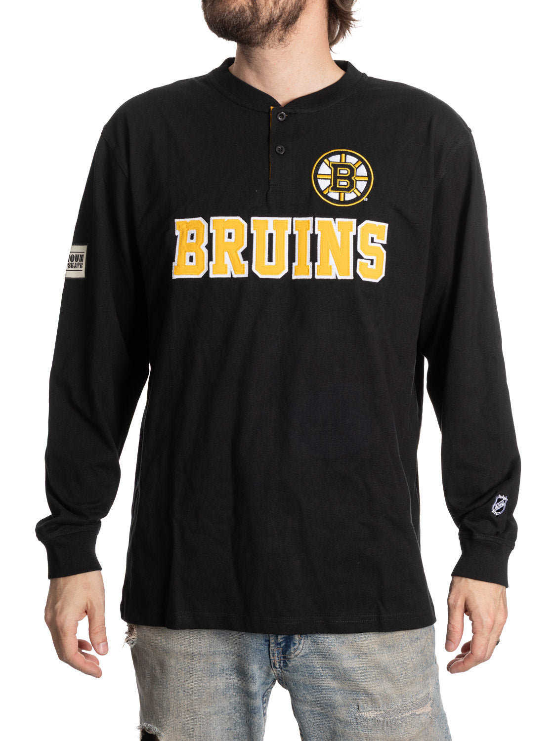 Boston Bruins Long Sleeve Henley-1