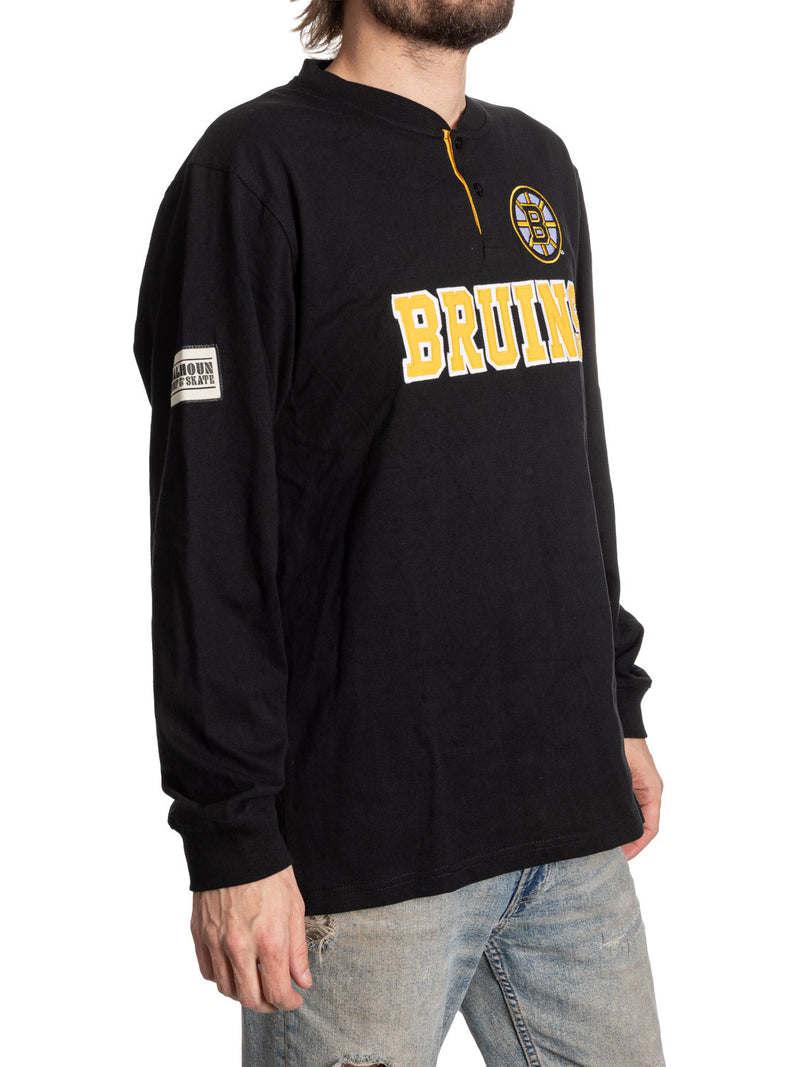 Boston Bruins Long Sleeve Henley-4