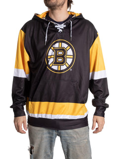 Boston Bruins Hockey Lace Hoodie-1