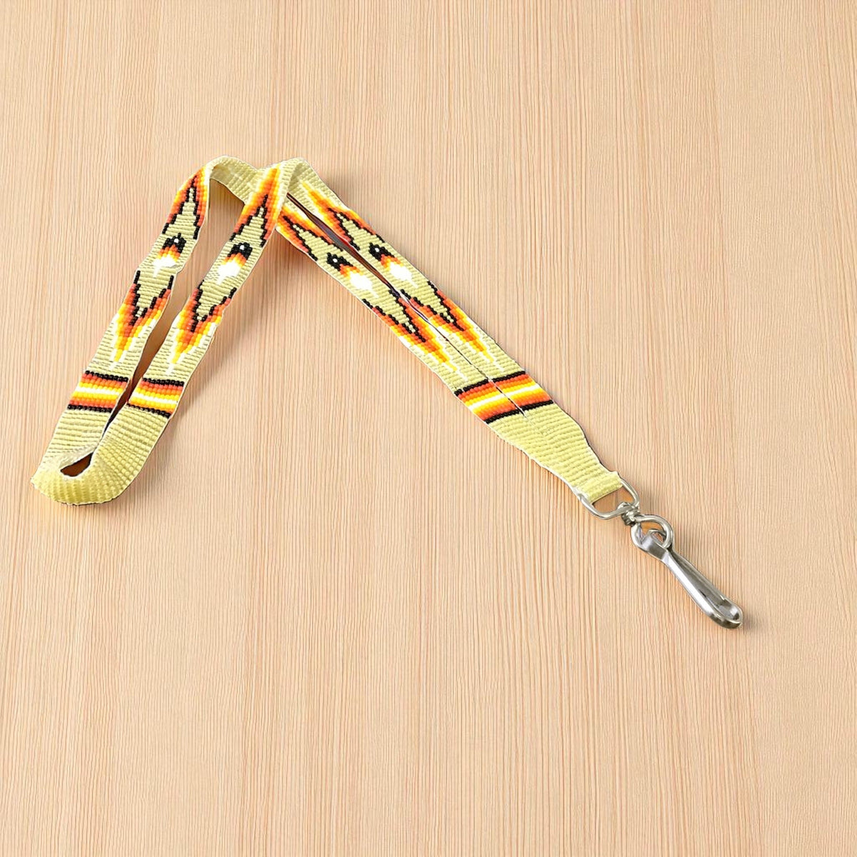 Light Yellow Native Beaded Lanyard-2