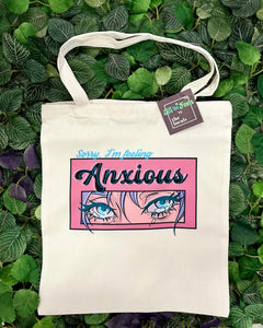 Sorry, I'm Feeling Anxious Tote Bag-1
