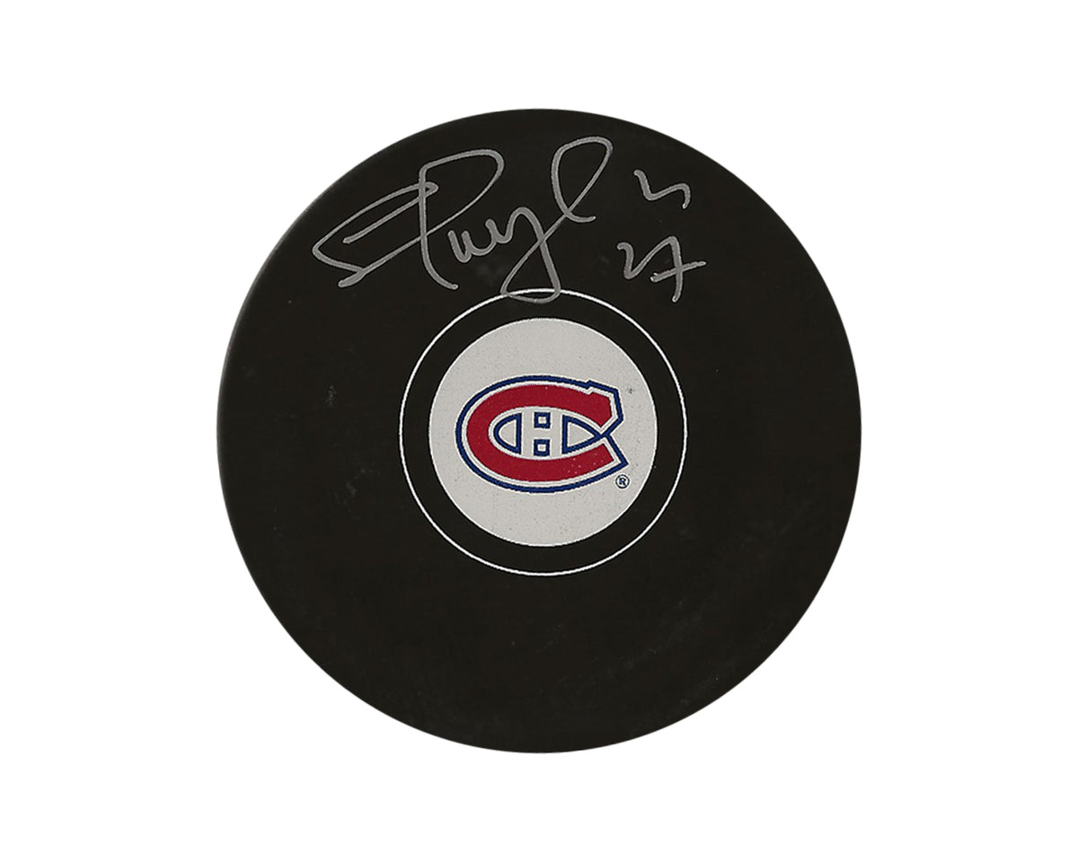 Palet de hockey dédicacé Shayne Corson des Canadiens de Montréal, modèle Autograph