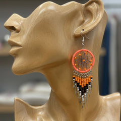Orange/black Dreamcatcher Dangles-1