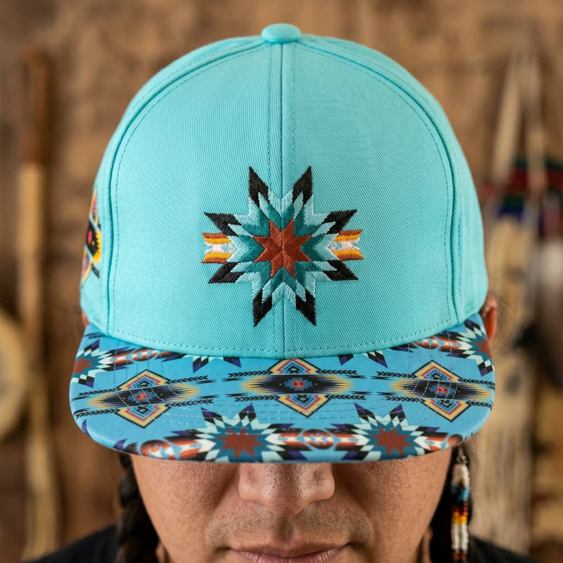Native embroidery Hat turquoise-1