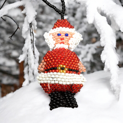 Santa Claus Beaded Christmas Ornament-3
