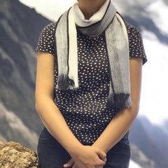 Light Blue Multicolor Alpaca Shawl-2