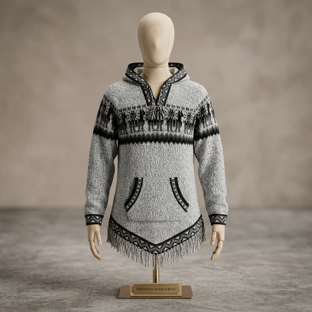 Women Cardigan Grey Alpaca Sweater