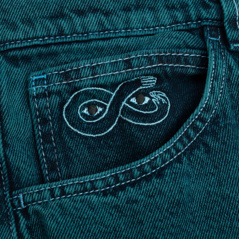 Magenta 'OG' Baggy Jeans - Teal-3