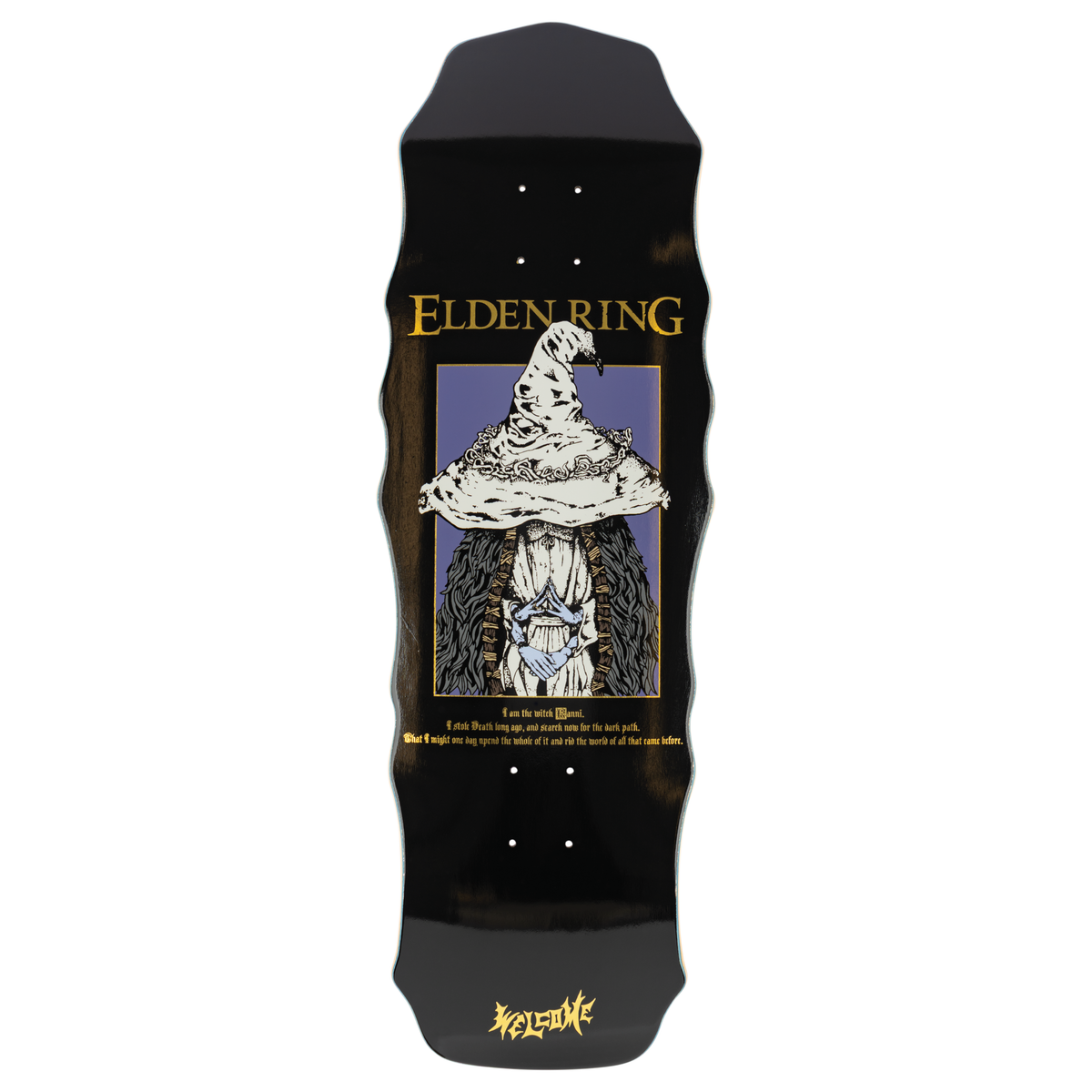 Welcome x Elden Ring 'Ranni On Window' Shaped Deck - Black/Gold Foil-1