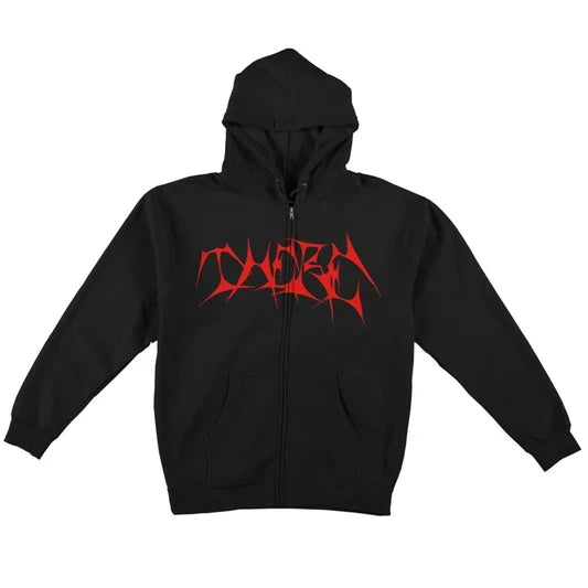 There Skateboards 'PMO' Zip-Up Hoodie - Black/Red-1