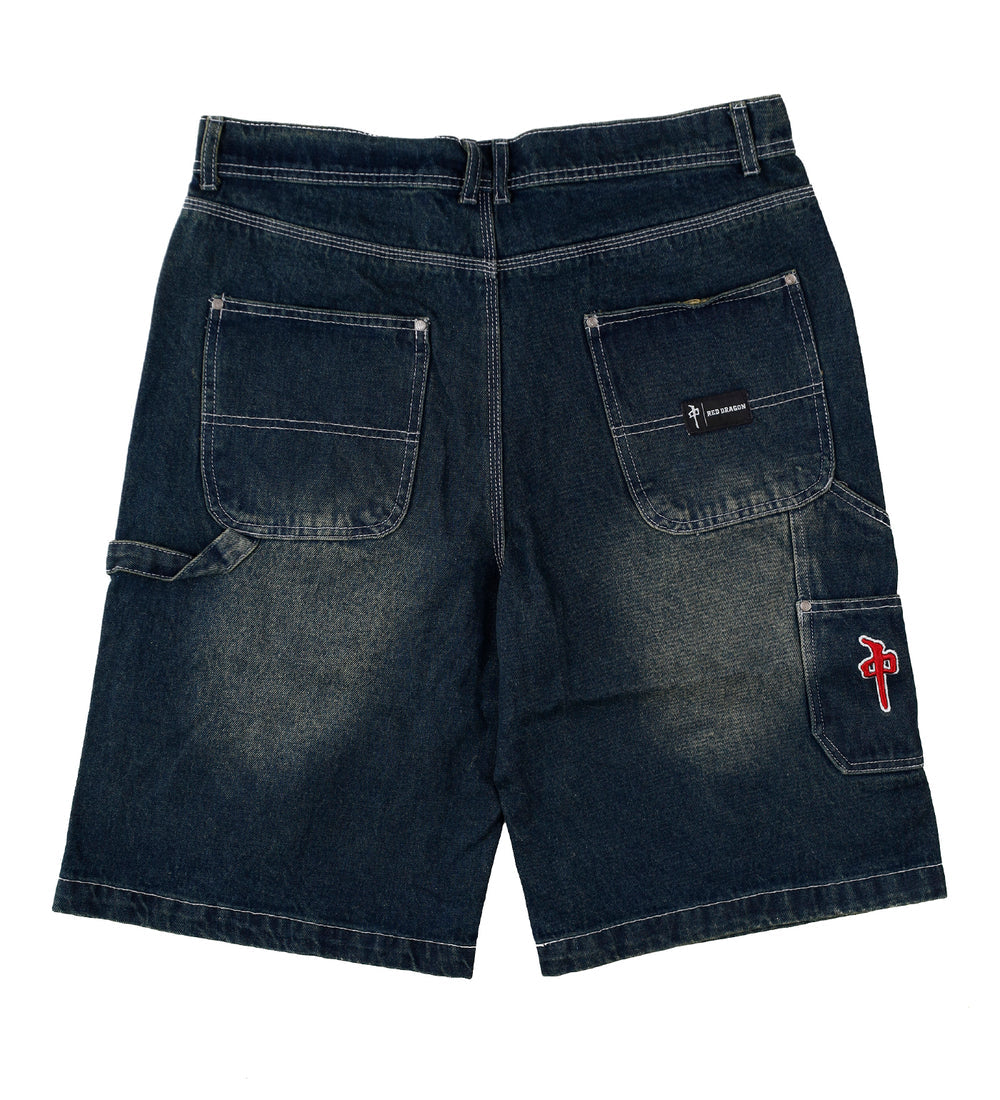 Red Dragon 'Mechanizer' Baggy Jean Shorts - Yellow Tint-2