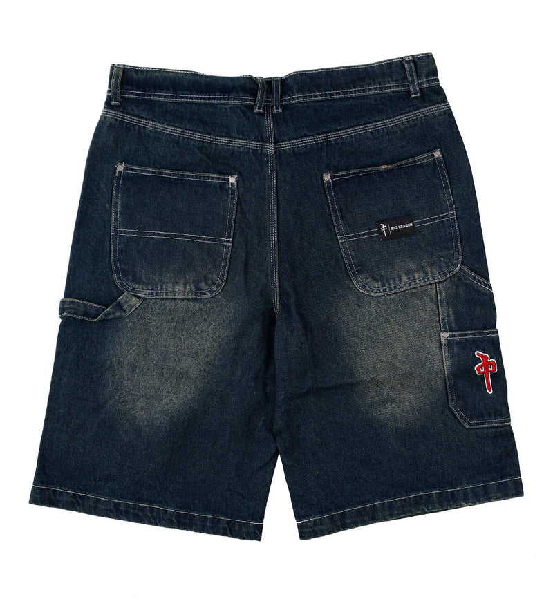 Red Dragon 'Mechanizer' Baggy Jean Shorts - Yellow Tint-2