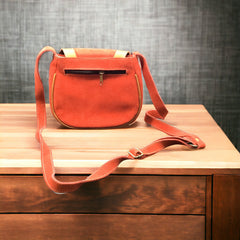 Red Leather Embroidery Crossbody Purse-3