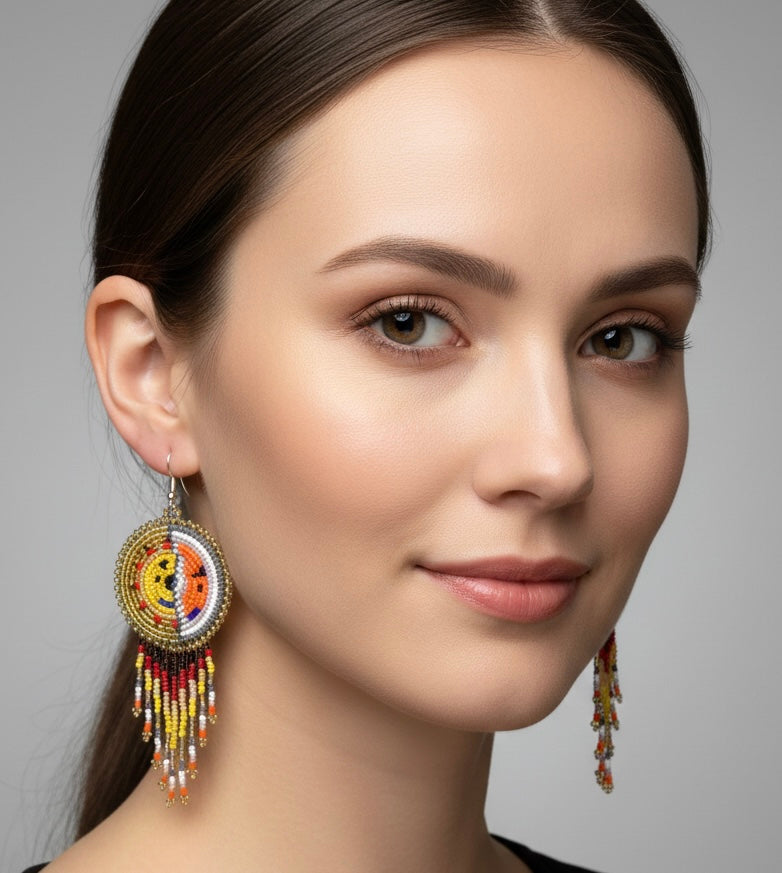 Golden Sun & Moon Beaded Fringe-1