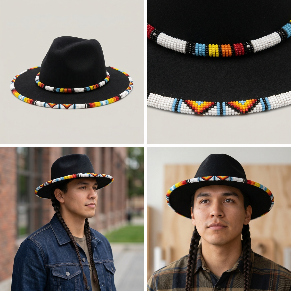 Size-62 Handmade Beaded Hat-3