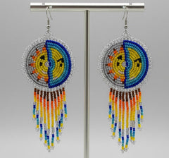 Silver Sun & Moon Beaded Fringe-3