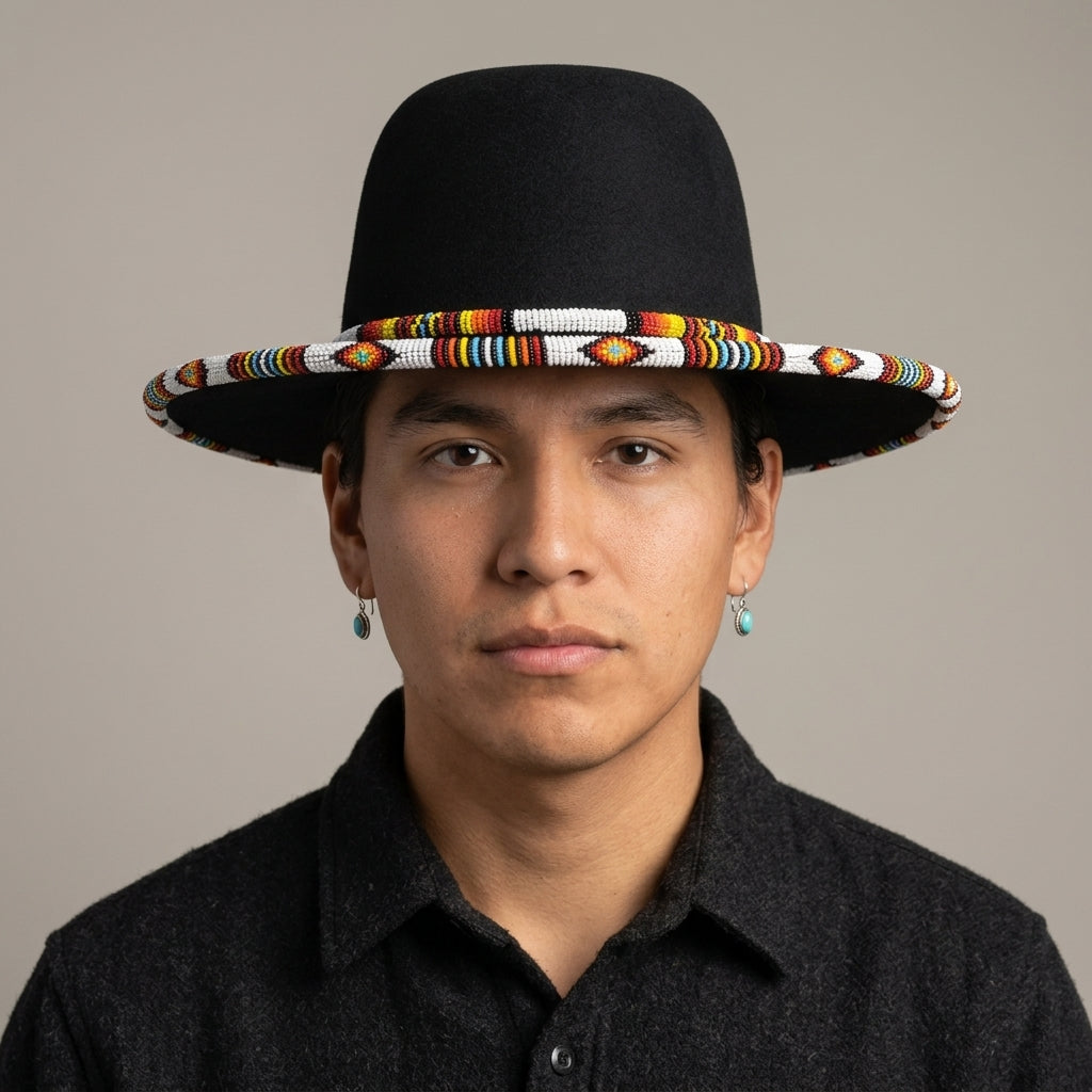 Size-60 Handmade Beaded Hat-5