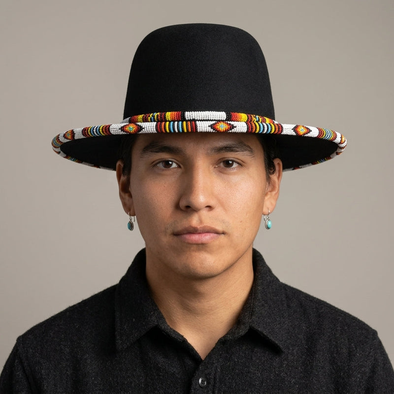 Size-60 Handmade Beaded Hat-5