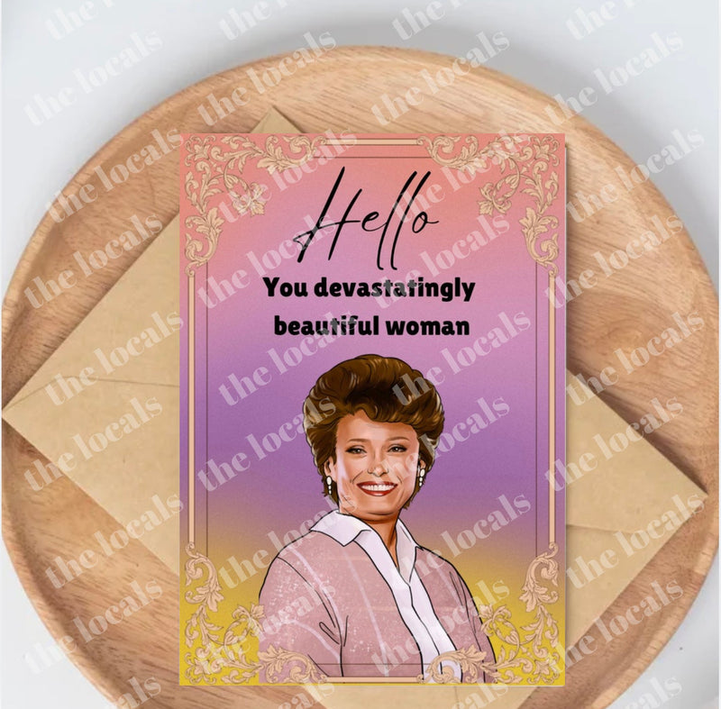 Devastatingly Gorgeous Woman Greeting Card-1